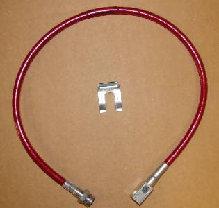 27 Inch Long Red Rear Brake Line