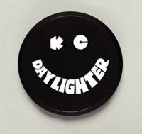 6 Inch Round Black Plastic Cover White Smiley Face