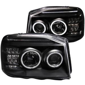 PROJECTOR HEADLIGHTS w/ L.E.D BAR BLACK CLEAR (CCFL)