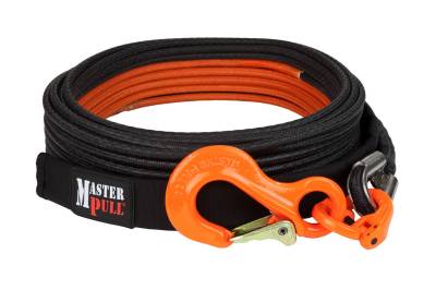 5/16" x 100' SUPERLINE XD BLACK WINCH LINE WITH G100 COBRA SLING HOOK