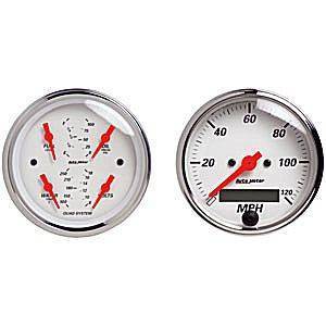 4X4 Parts - 4x4 Parts 3-3/8" Quad Gauge Kit With Electric Speedometer