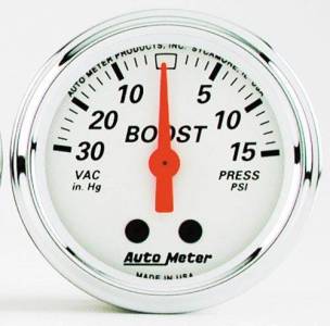 4X4 Parts - 4x4 Parts Boost/Vac Mech. Gauge with Red Pointer 30 In. Hg.-Vac/15 PSI