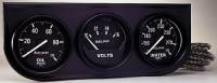 Black Three-Gauge Oil Pressure / Voltmeter / Water Temperature F