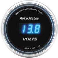 Cobalt Series Gauges - Auto Meter Cobalt Voltmeters, Clocks, and Air/Fuel Ratio Gauges - Voltmeter