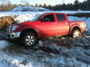 Nissan Frontier - stuck in the ice
