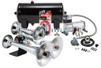 PROBLASTER COMPLETE CHROME ABS TRIPLE TRAIN HORN PACKAGE