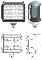 6.5" Quad Row 72 Watt Flood Post Mount Light Bar - Image 2