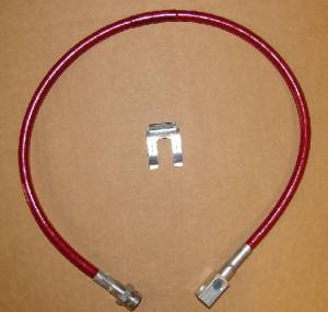 27 Inch Long Red Rear Brake Line