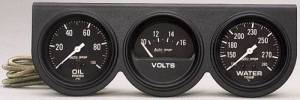 Black Three-Gauge Oil Pressure / Voltmeter / Water Temperature F